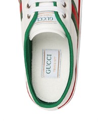 Baskets basses en cuir imprimées blanches Gucci