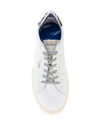 Baskets basses en cuir imprimées blanches Golden Goose Deluxe Brand