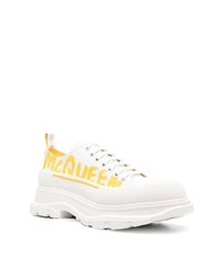 Baskets basses en cuir imprimées blanches Alexander McQueen