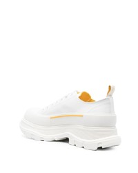 Baskets basses en cuir imprimées blanches Alexander McQueen