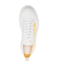 Baskets basses en cuir imprimées blanches Alexander McQueen