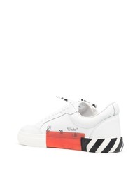 Baskets basses en cuir imprimées blanches Off-White