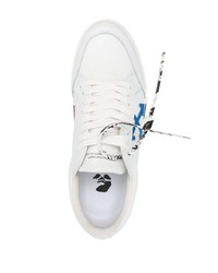 Baskets basses en cuir imprimées blanches Off-White