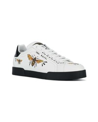 Baskets basses en cuir imprimées blanches Dolce & Gabbana