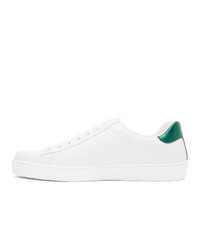 Baskets basses en cuir imprimées blanches Gucci