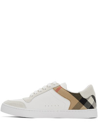 Baskets basses en cuir imprimées blanches Burberry