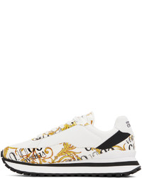 Baskets basses en cuir imprimées blanches VERSACE JEANS COUTURE