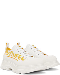 Baskets basses en cuir imprimées blanches Alexander McQueen