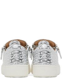 Baskets basses en cuir imprimées blanches Giuseppe Zanotti