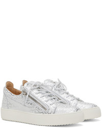 Baskets basses en cuir imprimées blanches Giuseppe Zanotti