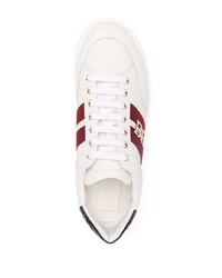 Baskets basses en cuir imprimées blanches Bally