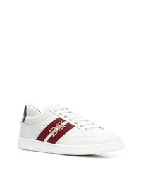 Baskets basses en cuir imprimées blanches Bally