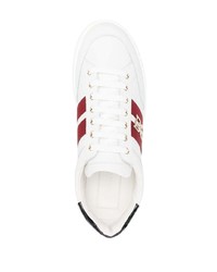 Baskets basses en cuir imprimées blanches Bally