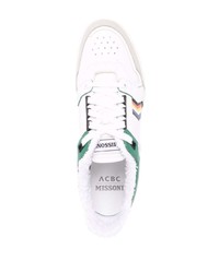 Baskets basses en cuir imprimées blanches Missoni