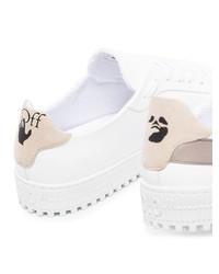 Baskets basses en cuir imprimées blanches Off-White