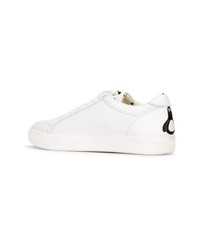 Baskets basses en cuir imprimées blanches Moncler