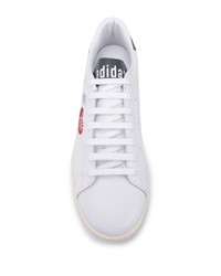 Baskets basses en cuir imprimées blanches adidas