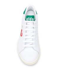 Baskets basses en cuir imprimées blanches adidas