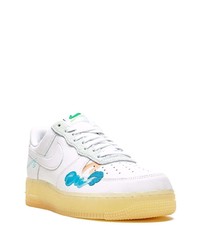 Baskets basses en cuir imprimées blanches Nike