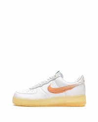 Baskets basses en cuir imprimées blanches Nike