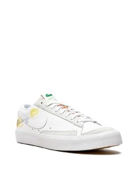 Baskets basses en cuir imprimées blanches Nike