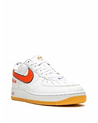 Baskets basses en cuir imprimées blanches Nike