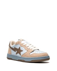 Baskets basses en cuir imprimées bleu clair A Bathing Ape