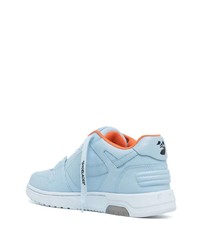 Baskets basses en cuir imprimées bleu clair Off-White