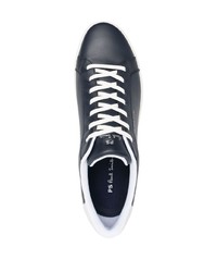 Baskets basses en cuir imprimées bleu marine PS Paul Smith