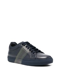 Baskets basses en cuir imprimées bleu marine Paul Smith