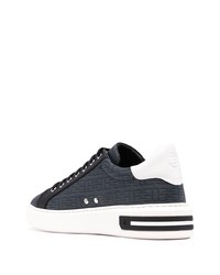 Baskets basses en cuir imprimées bleu marine Bally