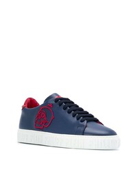 Baskets basses en cuir imprimées bleu marine Philipp Plein