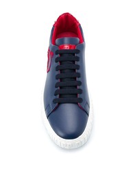 Baskets basses en cuir imprimées bleu marine Philipp Plein