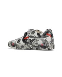 Baskets basses en cuir imprimées grises Philipp Plein