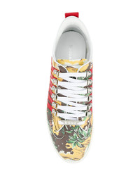 Baskets basses en cuir imprimées multicolores DSQUARED2