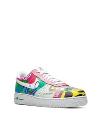 Baskets basses en cuir imprimées multicolores Nike