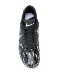 Baskets basses en cuir imprimées noires et blanches Nike