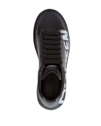 Baskets basses en cuir imprimées noires et blanches Alexander McQueen