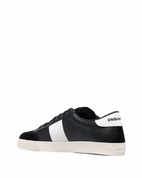 Baskets basses en cuir imprimées noires et blanches DSQUARED2