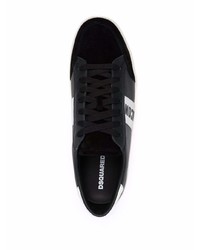 Baskets basses en cuir imprimées noires et blanches DSQUARED2