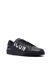 Baskets basses en cuir imprimées noires et blanches DSQUARED2