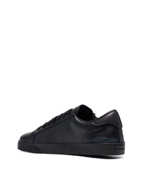 Baskets basses en cuir imprimées noires et blanches DSQUARED2