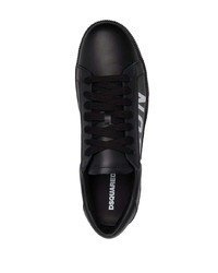 Baskets basses en cuir imprimées noires et blanches DSQUARED2