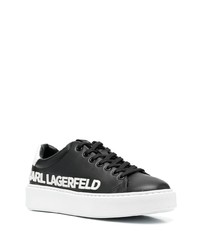 Baskets basses en cuir imprimées noires et blanches Karl Lagerfeld