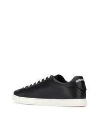 Baskets basses en cuir imprimées noires et blanches DSQUARED2