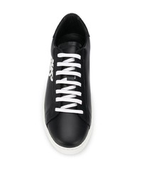 Baskets basses en cuir imprimées noires et blanches DSQUARED2