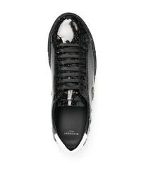 Baskets basses en cuir imprimées noires et blanches Givenchy