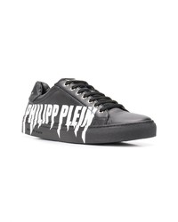 Baskets basses en cuir imprimées noires et blanches Philipp Plein