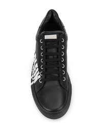 Baskets basses en cuir imprimées noires et blanches Philipp Plein