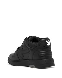 Baskets basses en cuir imprimées noires et blanches Off-White